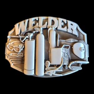 Welder Belt Buckle Metal Finish Western Cowboy Tools Biker